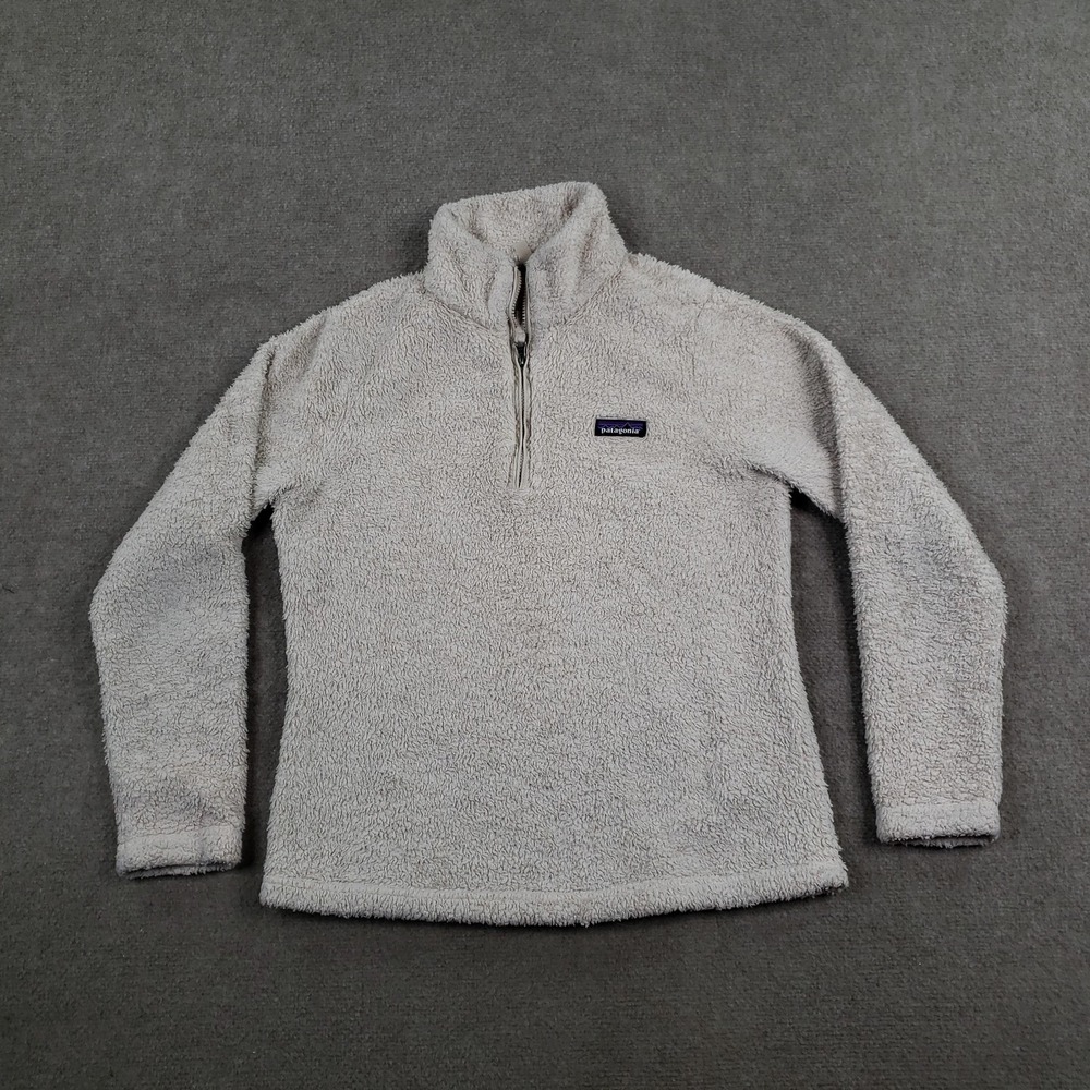 Patagonia Los Gatos Jacket Womens Medium Beige 1/4 Zip Fleece Pullover Hiking